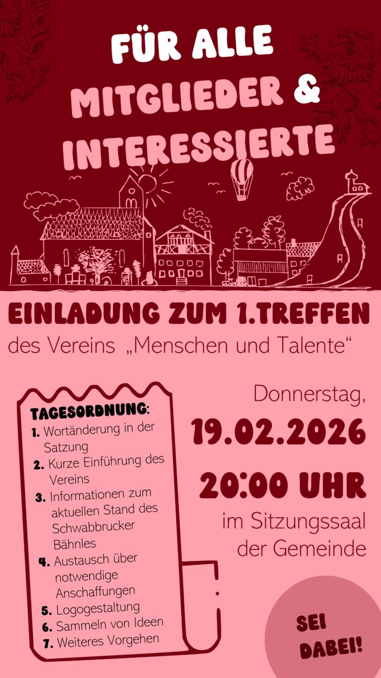 Einladung zum 1. Treffen
